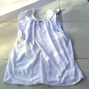 White keyhole tie halter neck tank top blouse